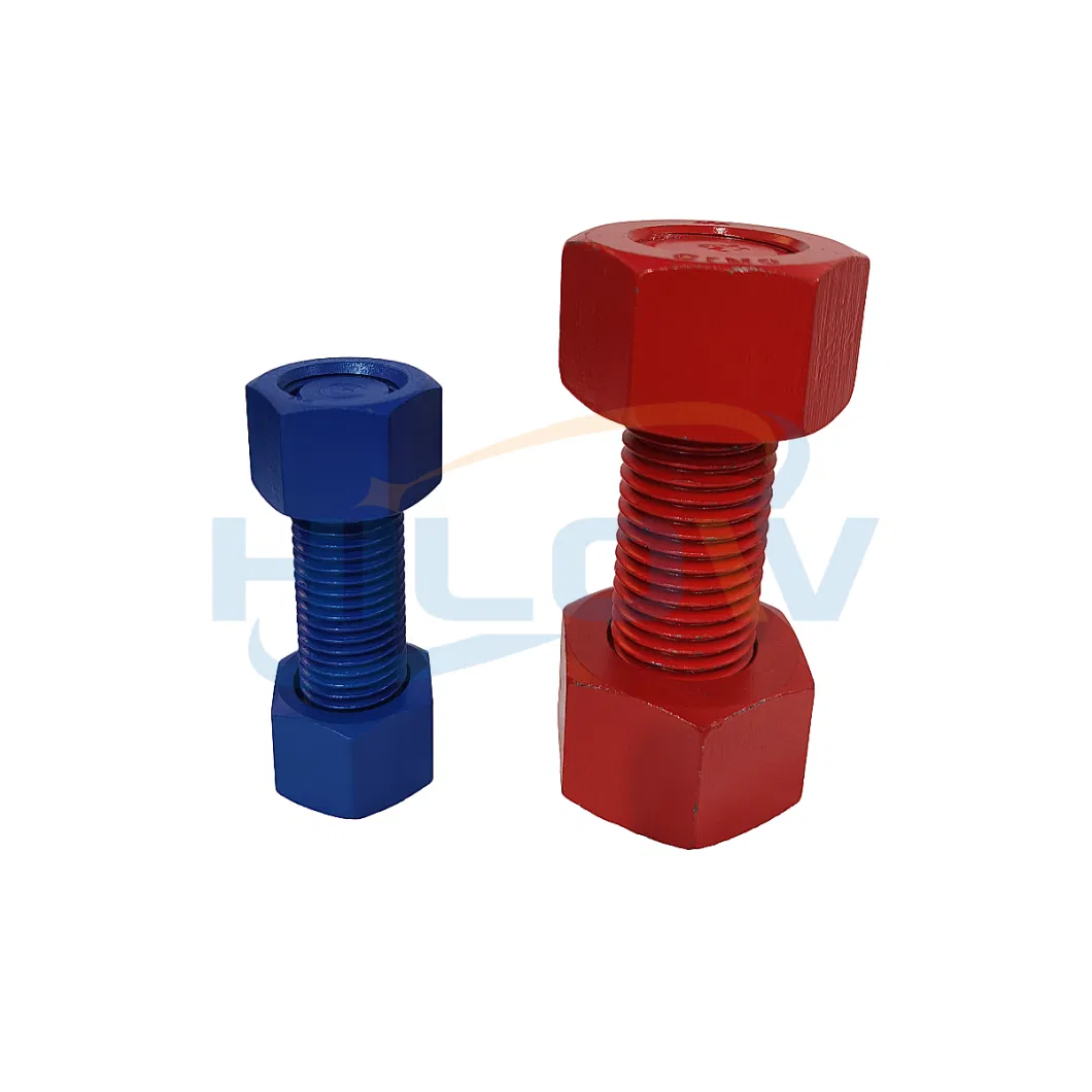 Colored PTFE/Tef Coating/Plated A193/DIN975 Oil Field Heavy-Duty Threaded Rod with Hex-Nut