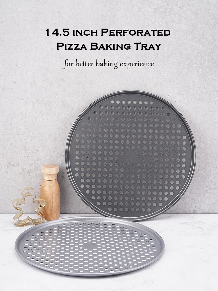Round Non Stick Perforated Aluminium Metal Pizza Dough Baking Plate Fruit Pie Tart Shell Baking Plate for Bakery Home Kitchen