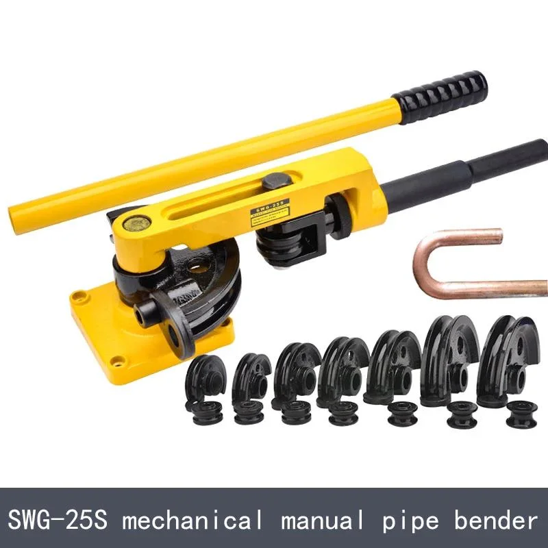 Manual Metal Pipe Bender Portable Steel Tube Bending Machine with 7 Dies