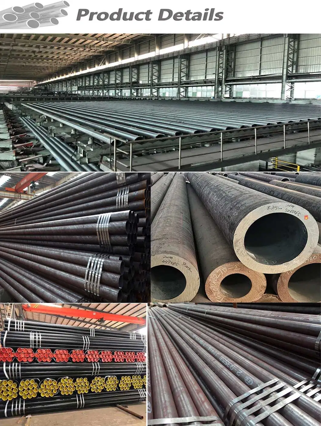 Q345 Q195 Sch 40 St37 St52 Hot Rolled Seamless Pipe Round Black Painted Seamless Low Carbon Steel Pipe