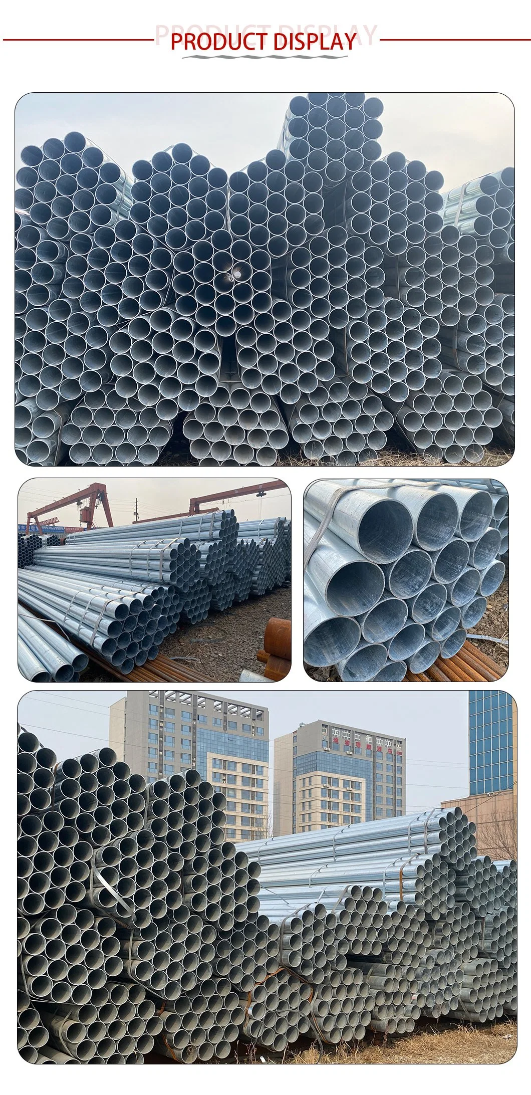 3/8 Inch Galvanized Steel Pipe Gi Tube Price Hot Dipped Galvalume Round Mild Steel Pipes