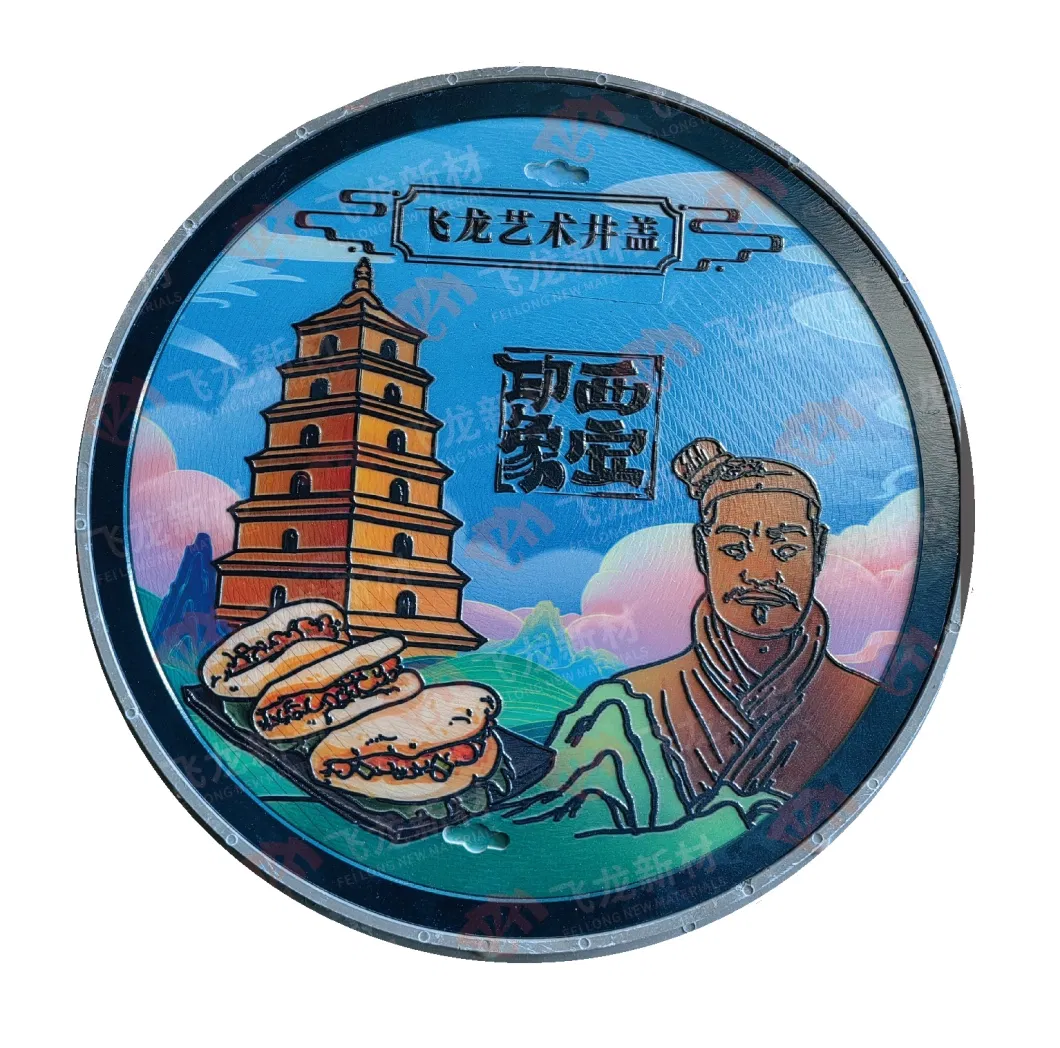 Artistic Chinese Historical Culture Designed Customized OEM Colorful Artistic Round Manhole Covers