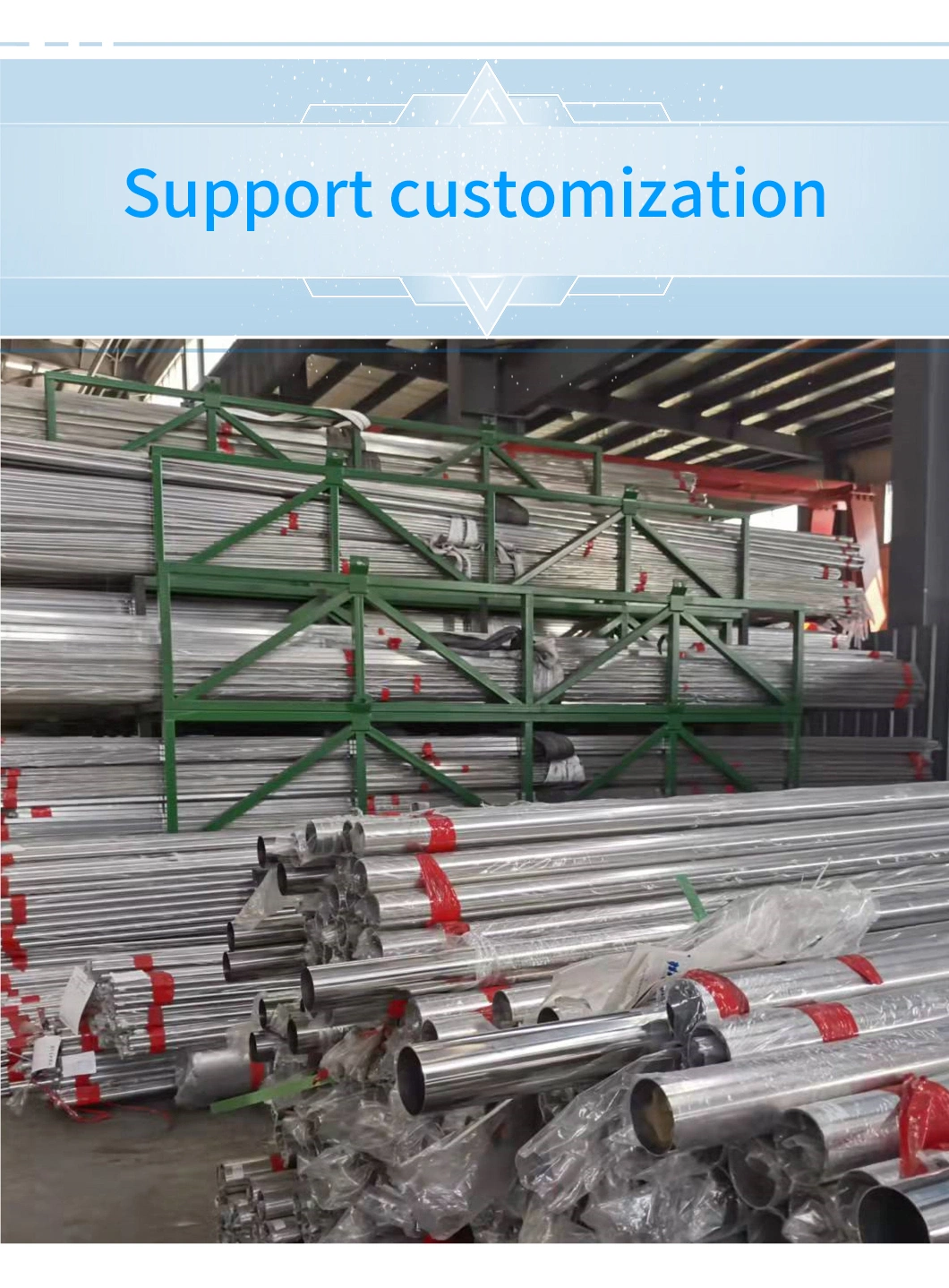 Customized 201 Round Tube 8 Inch Stainless Steel Pipe Sanitary Piping