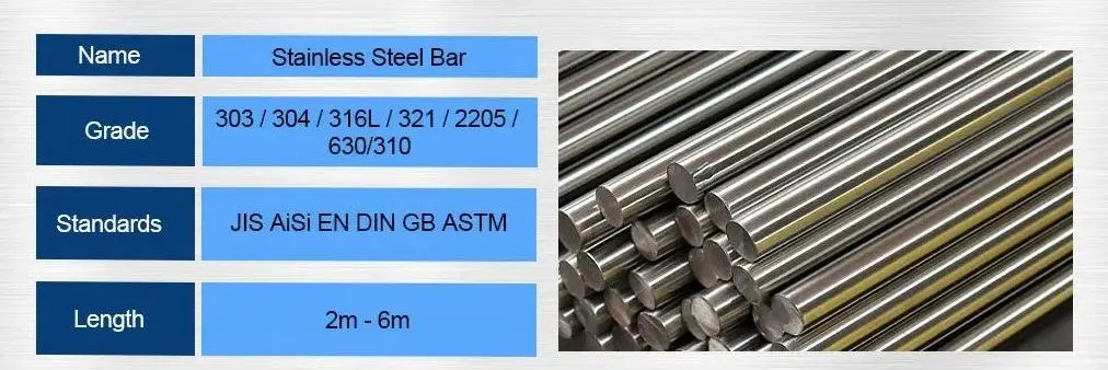 AISI Hot Forging Cold Drawn Polishing Bright Mild Alloy Steel Rod 201 303 304 304L 304f 316 316L 2205 904L 2507 310 Stainless Steel Square Bar