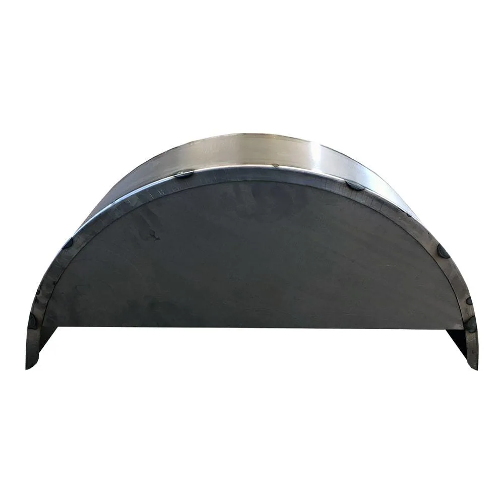 CE Smith 36x10-3/4 Inch New Silver Single Axle Steel Trailer Rear Fender with Back Plate Welded In - One Fender