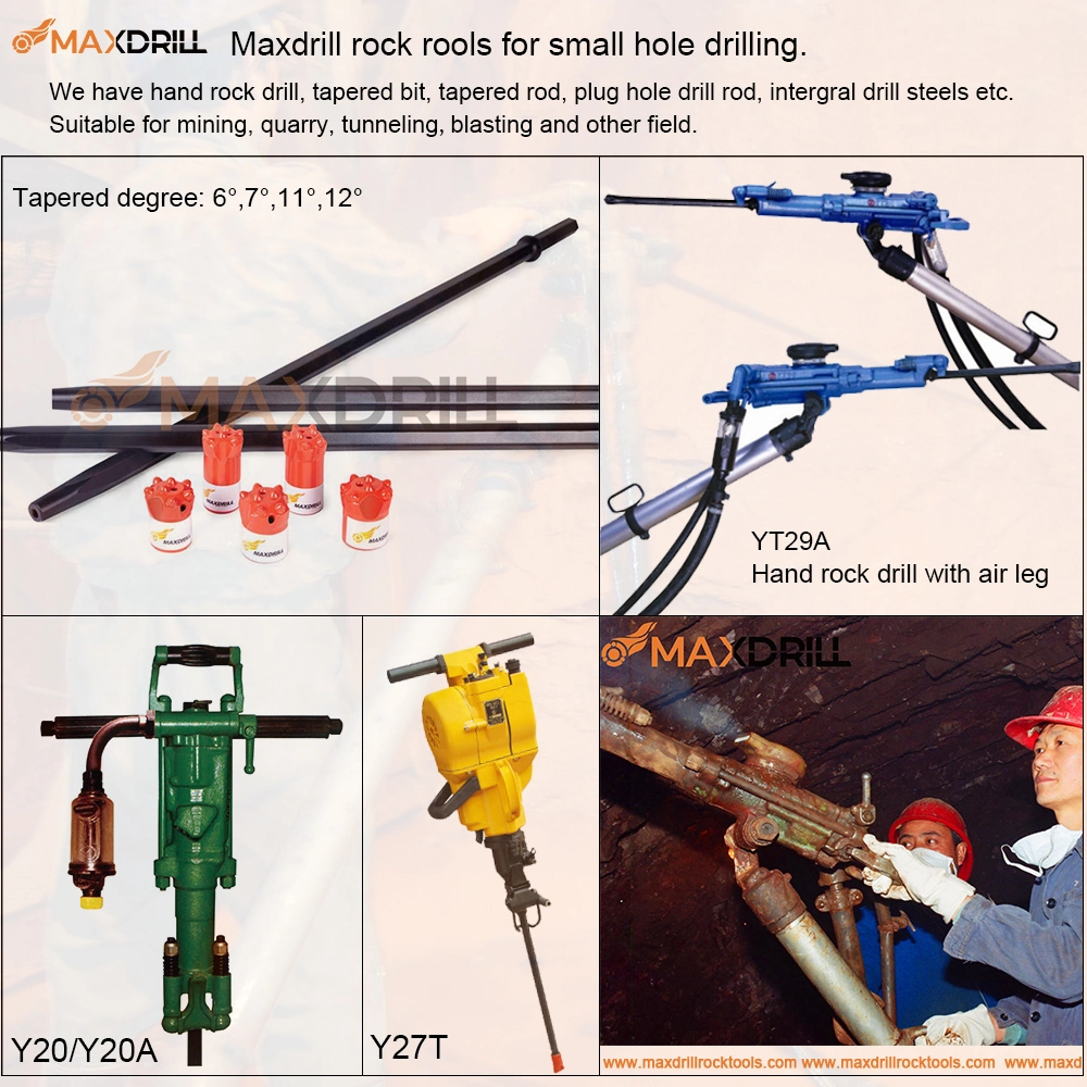 Maxdrill T38 mm Thread Hexagonal Round Extension Drill Rods High Performance