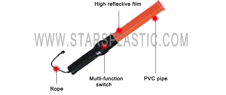 Traffic Wands Custom Police Rechargeable or Battery LED Traffic Control Baton LED Flash Light Safety Traffic Control LED Wand Stick