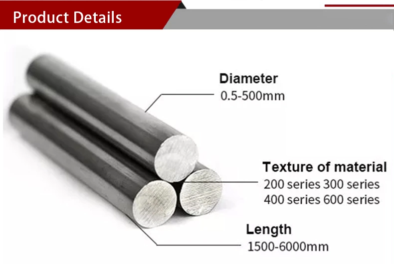 Customize Precision Round 1mm 2 mm Solid Price 201 304 310 Stainless Steel Rod