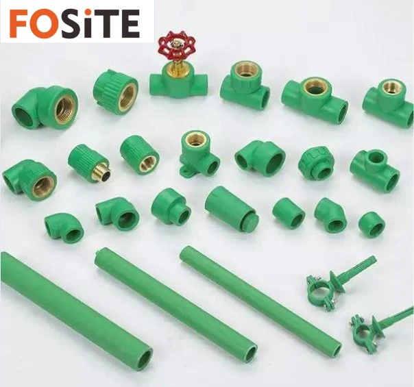 Fosite Hot Selling Green Color Hot and Cold Home Water Supply 20-160mm Pn25 Pure Plastic PPR Pipes Tubes PPR Pipe