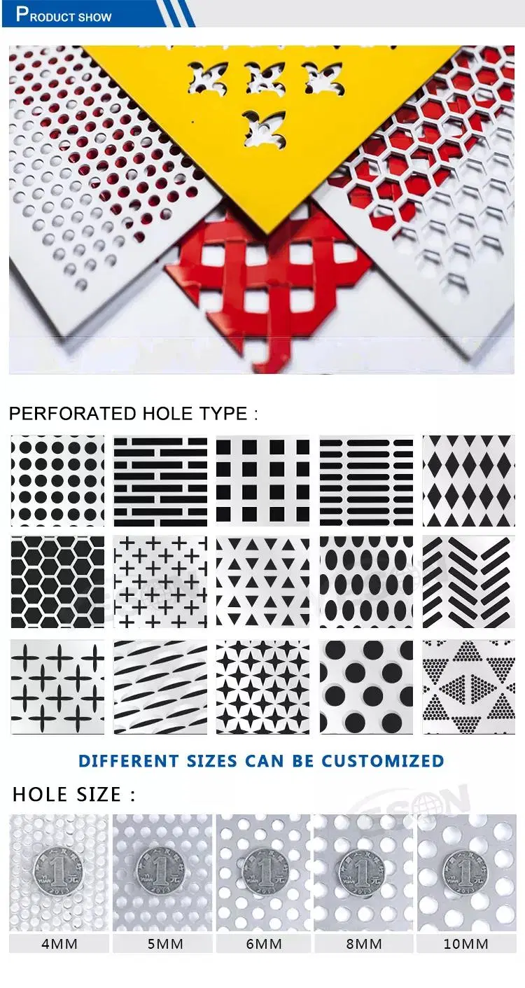 Galvanized Decoration Perforated Sheet Metal Round Holes