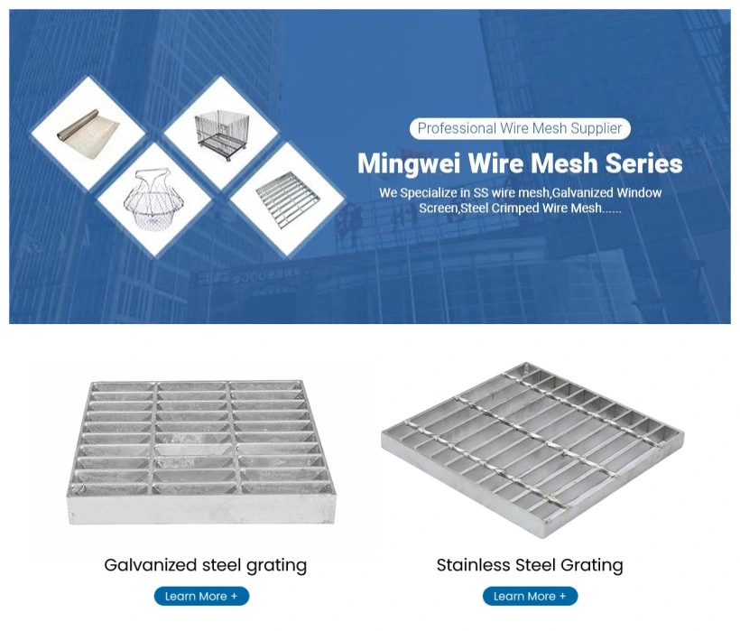 Mingwei Cooling Steel Grating Manufacturer Wholesale Open Floor Stainless Steel Grating China 1/2&quot;X1/8&quot; mm Bearing Rod Hot DIP Galvanized Steel Grating