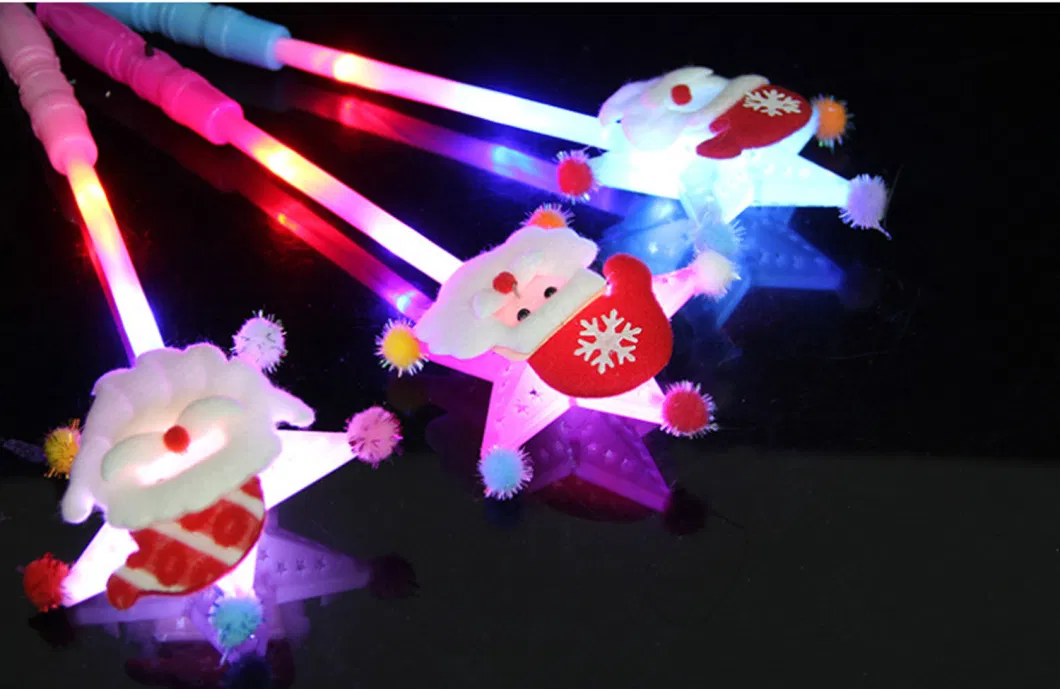 LED Glow Stick Five Pointed Star Santa Claus Wand