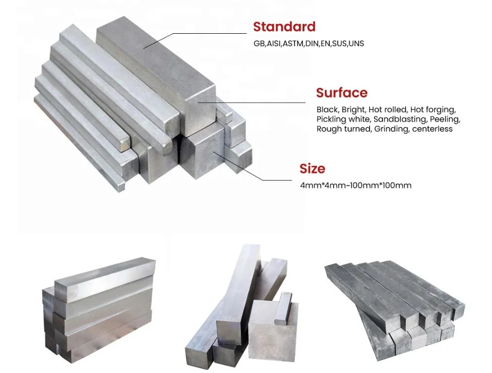 Factory Price A36 SAE 1018 1020 1045 Ss400 S20c S45c C45 40cr En8 En19 4140 Cold Drawn Ms Carbon Alloy Steel Square Bar