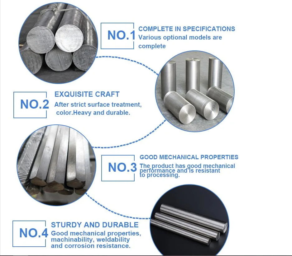 SGS/BV Inspection Supplied 200-400 Series Duplex Stainless Steel Rod Hot Rolled/Cold Drawn/Forged Pickling Polished Round/Square/Flat/ Hexagon Solid Bar