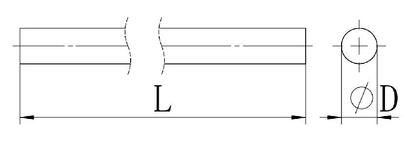 Tungsten Rod with Two Coolant Holes or Solid Bar