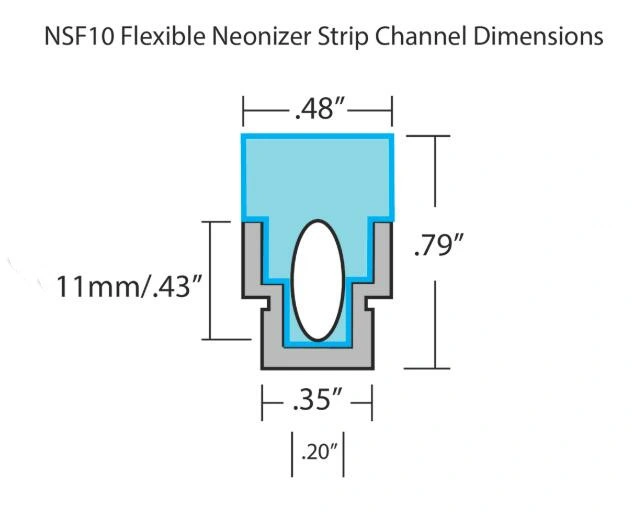 78&quot;NF10 Flexible Waterproof Neonizer LED Strip Channel, Can Be Customized in Different Sizes