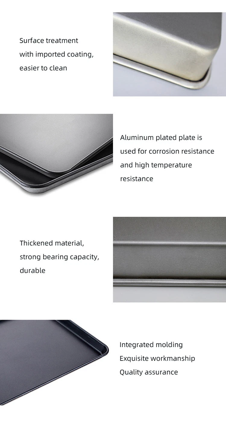 Kitchen Accessories Aluminum Non-Perforated Baking Sheet Round Corner and Right Angle Design