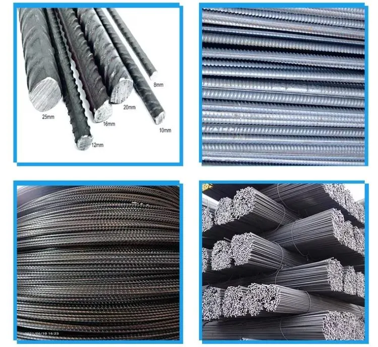 Factory Direct Sales ASTM Carbon Steel Hot-Rolled/Cold-Rolled Deformed Spiral Construction Steel Bars 6mm 8mm 12mm Building Materials Straight Round Steel Rebar