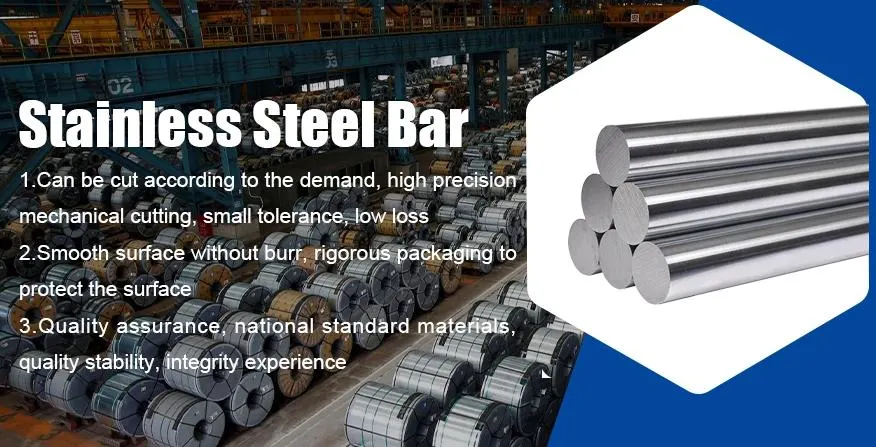 China Gold Supplier for Forged Stainless Steel Billet Bar JIS 201 430 420 304 2205 2507 904L 316L Duplex Stainless Steel Round/Flat/Square/Hexagon Solid Rod