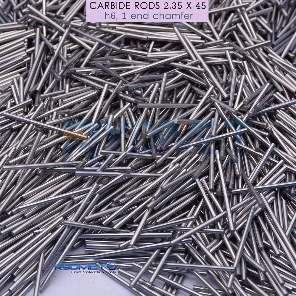 Rydmet Grounded H5 H6 Cut-to-Length Solid Tungsten Carbide Rods for Endmills, Drills for Wood Working, Machining Metals