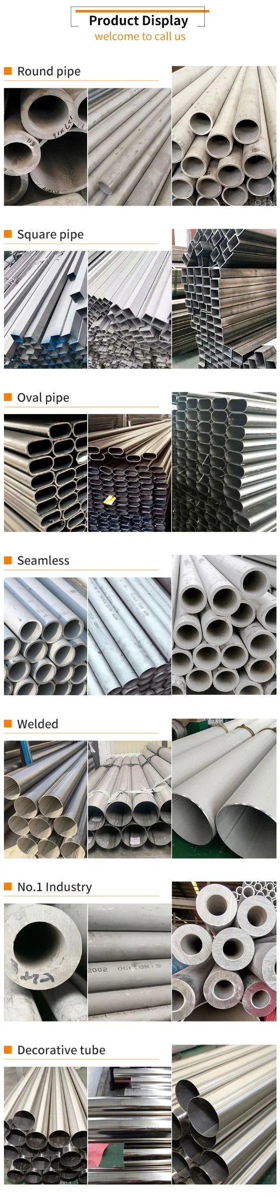 Hot ERW Spiral Welded Hollow Section Round Stainless Steel
