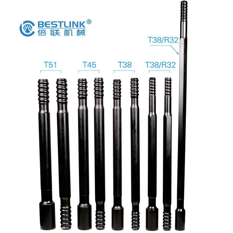 T38 Thread Round Hard Rock Drilling Mine Quarrying Well Exploration mm/Mf Extension Rods