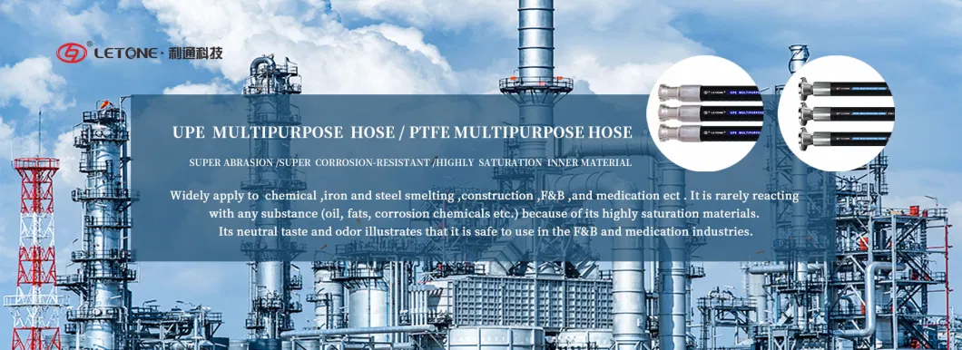 En12115 PTFE High Pressure Multipurpose Hose Two Steel Wire Braids Chemical Hose Manufacturers Chemical Tube Price