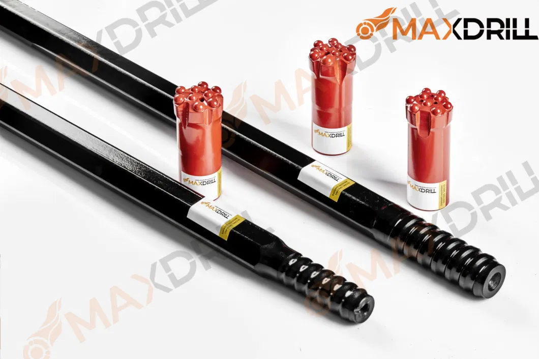 Maxdrill T38 mm Thread Hexagonal Round Extension Drill Rods High Performance