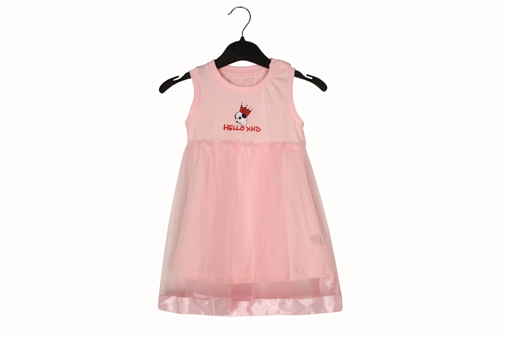 Children&prime;s Skirt Summer Round Neck Pastoral Style Cotton Silk Home Skirt Girls Sleeveless Vest Cartoon Dress Factory Wholesale