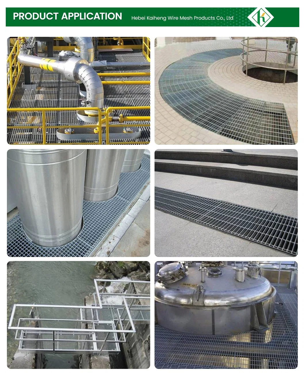 Kaiheng Galvanized Round Bar Grating Suppliers Metal Steel Grating Chinaheavy Duty Plug Steel Bar Grating for Platform