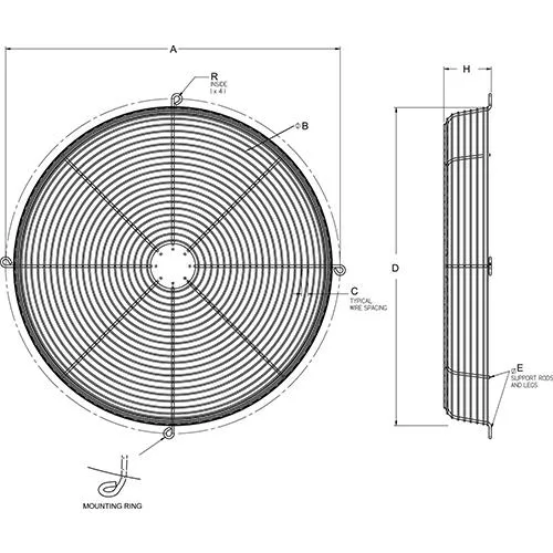 12&quot; 15&quot; 18&quot; Wire Safety Industrial Metal Fan Guard