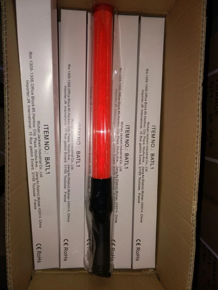 Super Bright 21 Inch Industrial Red Rechargeable Traffic Baton with Siren