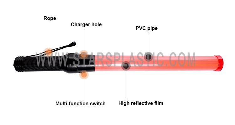 LED Traffic Baton Custom Police Battery LED Traffic Control Baton LED Flash Light Safety Traffic Control LED Wand Stick