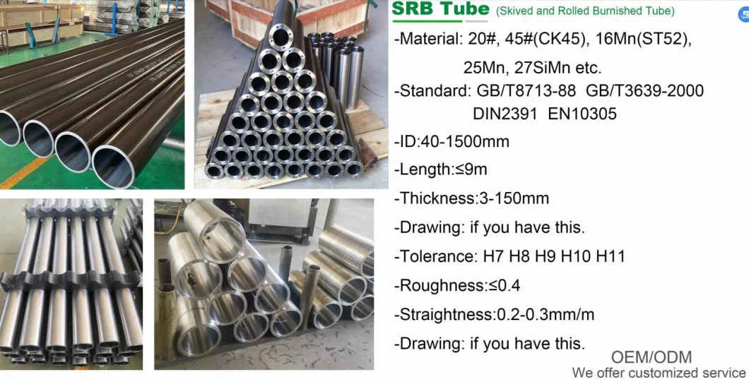 Hydraulic St52 C20 Srb Tube Honed Pipe St52 Steel Pipe for Crane Equipment Telescopic Cylinders