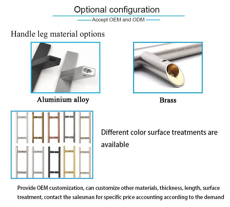 Factory Direct Sales Round Tube H-Type Stainless Steel Pull Handle for Glass Door