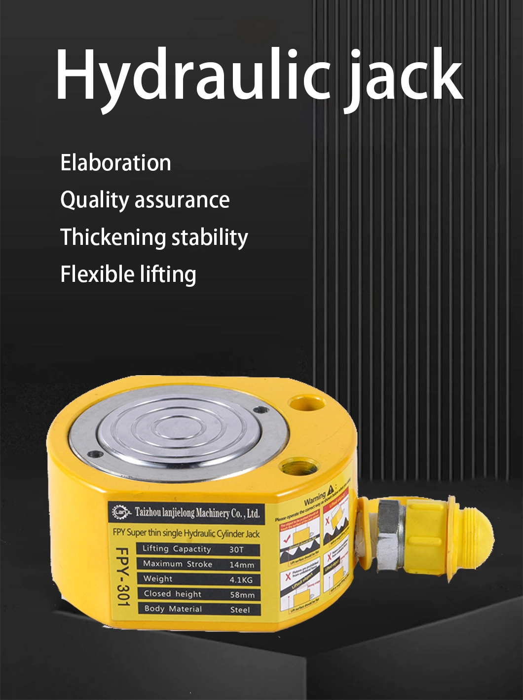 Hydraulic Cylinder Ultra-Thin Fpy-30 Hydraulic Jacks