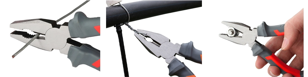 9&prime;&prime; Labor-Saving Vice CRV Steel Wire Stripper Crimper Cutter Linesman Combination Pliers