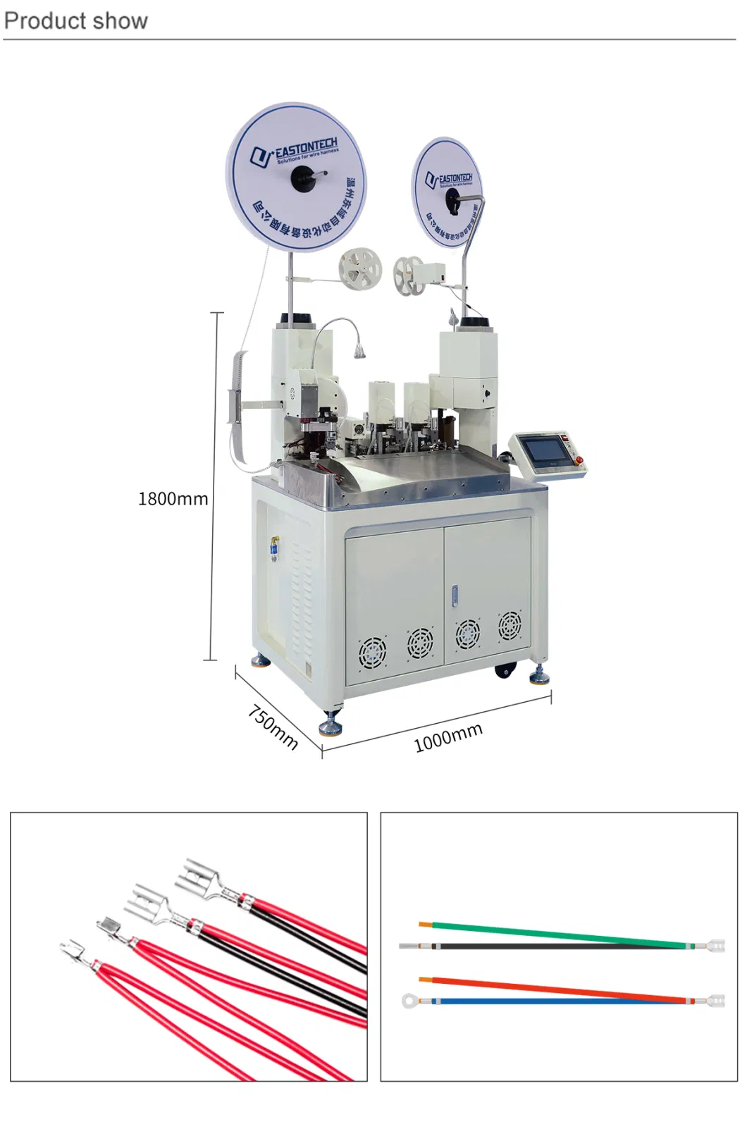 Wire Cutting Stripping Terminal Connector Crimping Machine Three Ends Two Cable Crimping Tool