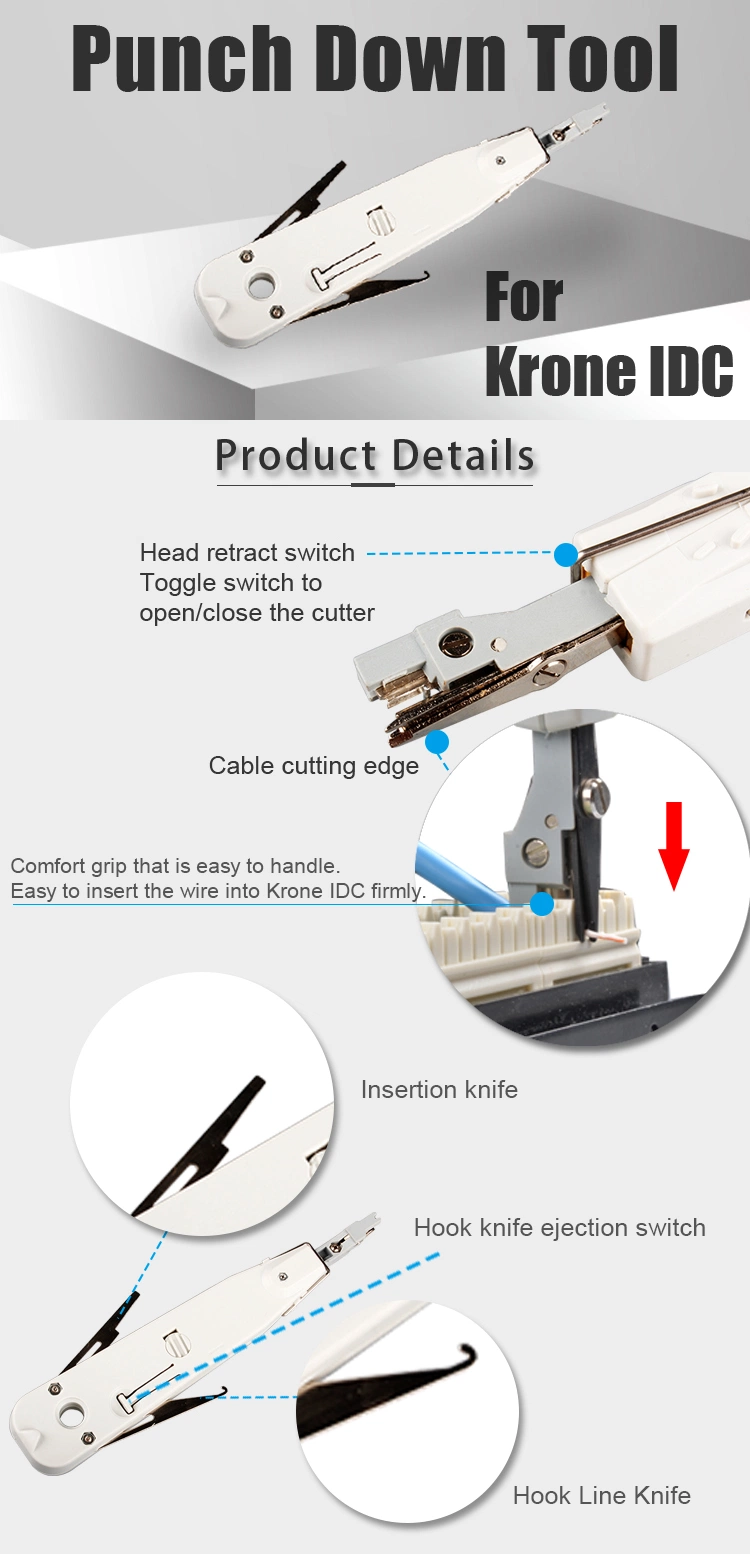 Gcabling Krone Insert IDC Block Punch Down Tool for Cable Lug Crimping