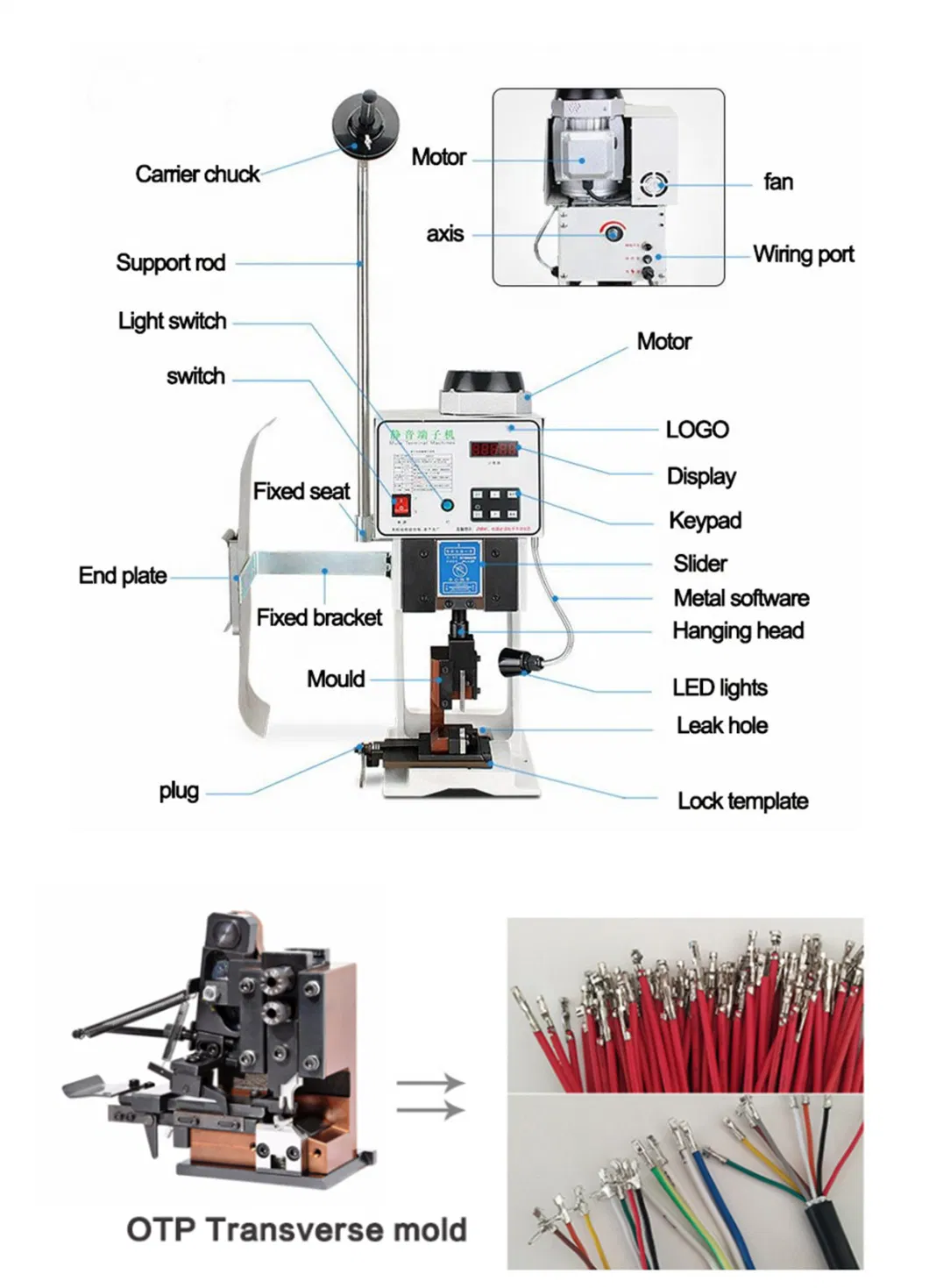 Eastontech Automobile Wire Harness 1.5t/2t Semi Automatic Terminal Crimping Machine Cable Crimp Machine Wire Crimper