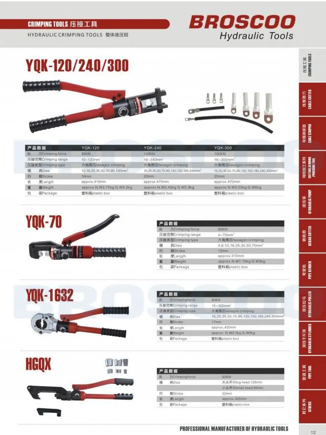 Hydraulic Tools Battery Powered Hydraulic Cable Lug Crimping Tool in Electrical