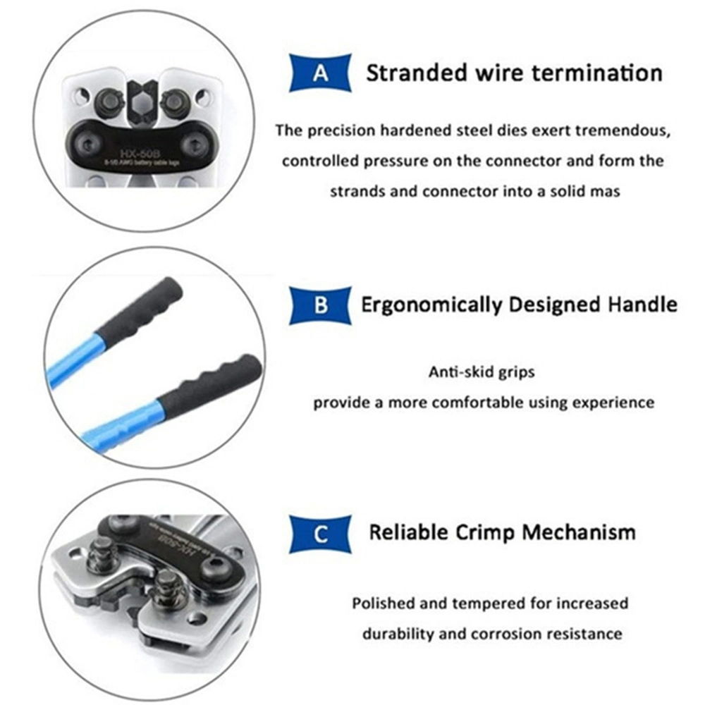 Hx-50b 1/60/100PCS Portable Cable Crimping Tool Professional Terminals Crimper Plier Handle Cutter Tools