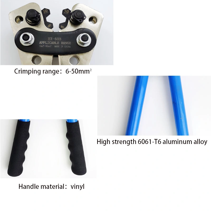 Hx-50b 1/60/100PCS Portable Cable Crimping Tool Professional Terminals Crimper Plier Handle Cutter Tools