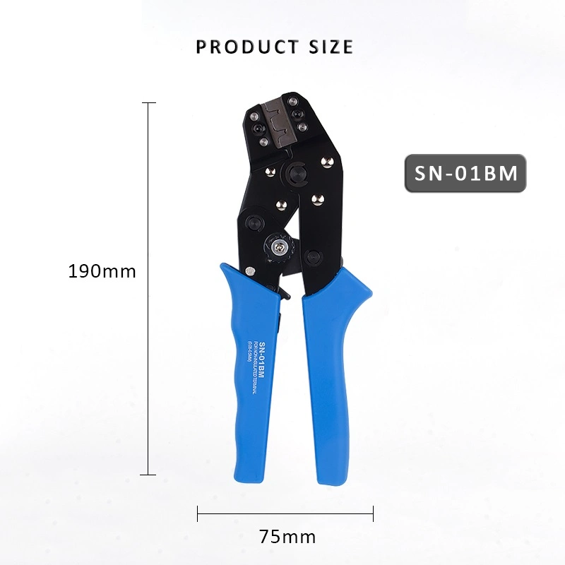 Sn-01bm 28-20 AWG Portable Adjusting Ratcheting Wire Connector Crimper Terminal Crimping Tool Pliers