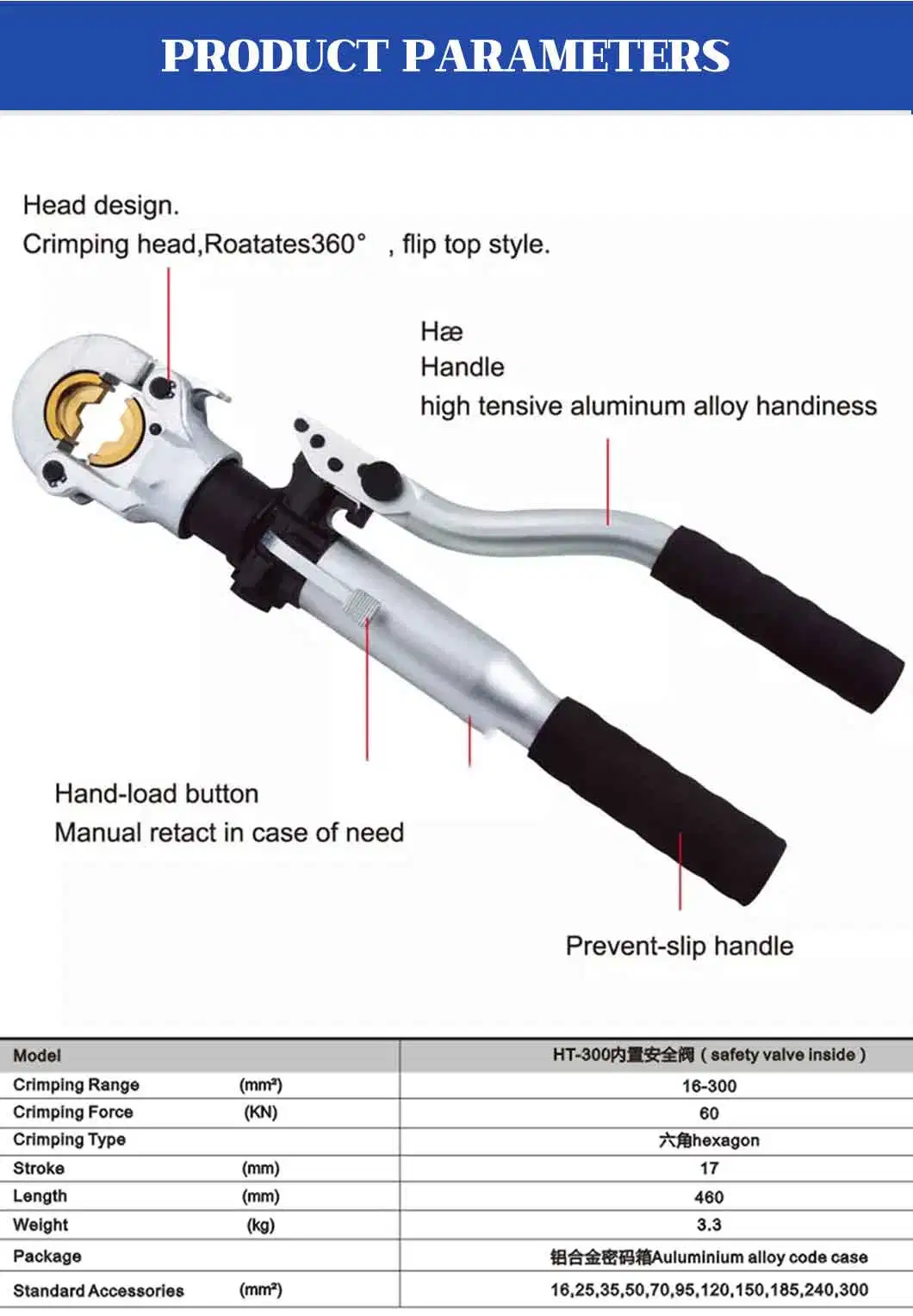 2021 Wholesale New Cc-500 Ratchet Hydraulic Hand Tools Cable Bolt Cutter