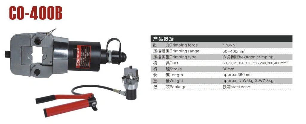 Cu240-1000mm2 Cable Lug Press Machine Hydraulic Crimping Tool