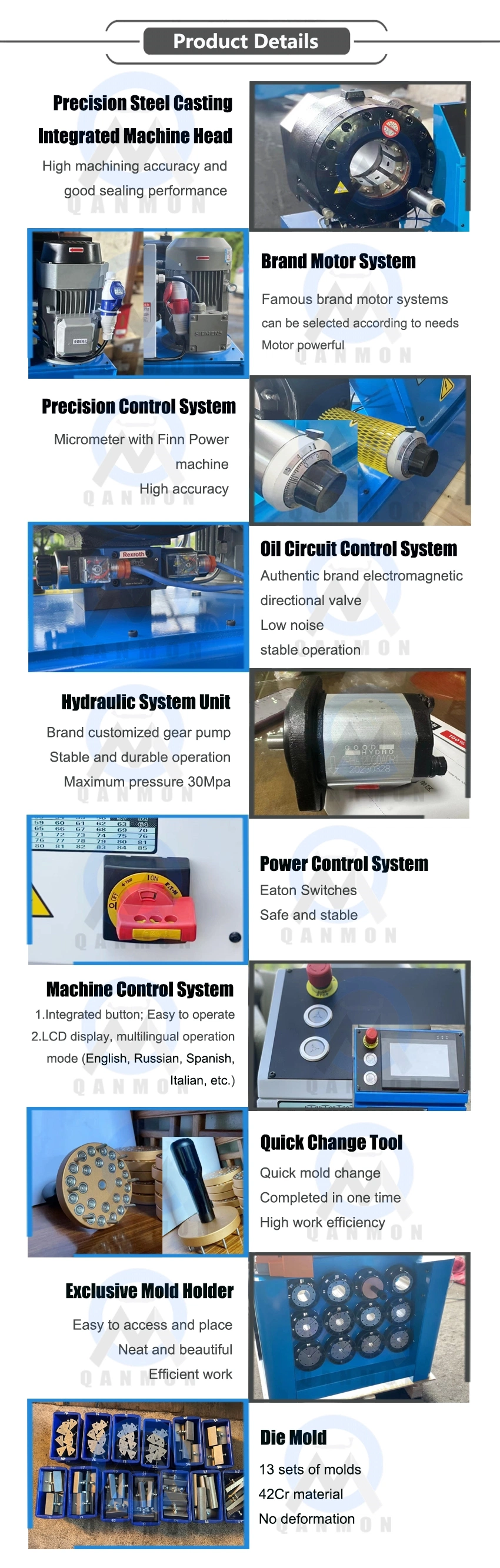 Factory Export Direct CE ISO Finn Power Style P20 P32 Sp52 Automatic Electric with Quick Change Tool Hydraulic Hose Crimping Machine 1/4-2inch