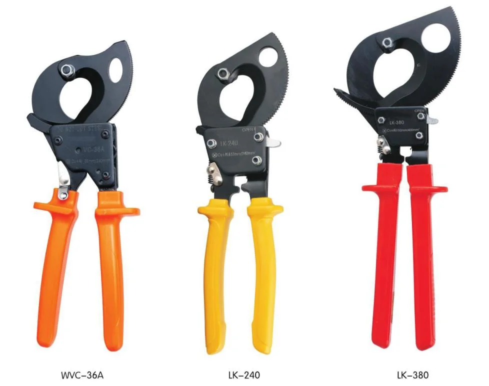 Heavy Duty Aluminum Copper Ratchet Cable Cutters up to 300mm2