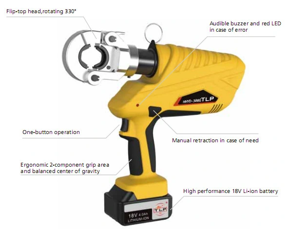 Battery Powered Hydraulic Crimping Tool Hhyd-300g