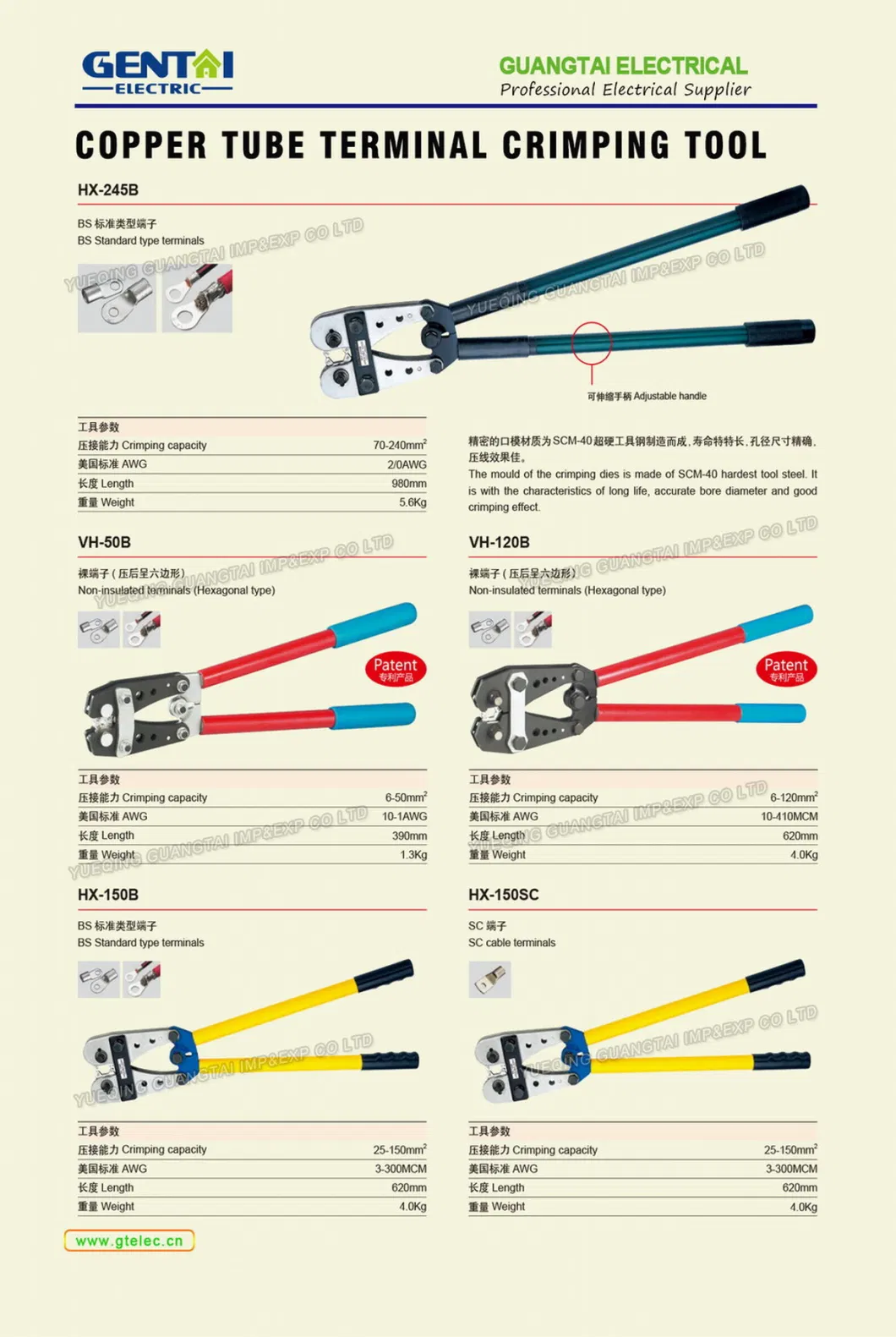 Good Price Hydraulic Self-Adjustable Copper Tube Terminal Hand Crimping Tools